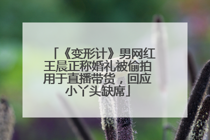 《变形计》男网红王晨正称婚礼被偷拍用于直播带货，回应小丫头缺席