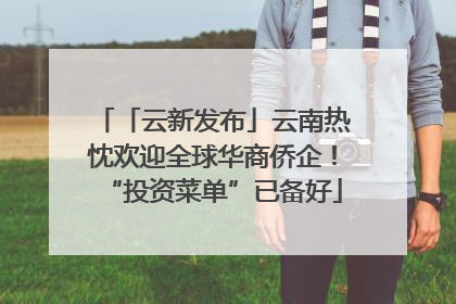 「云新发布」云南热忱欢迎全球华商侨企！“投资菜单”已备好