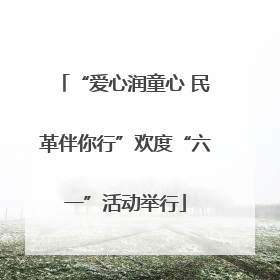 “爱心润童心 民革伴你行”欢度“六一”活动举行