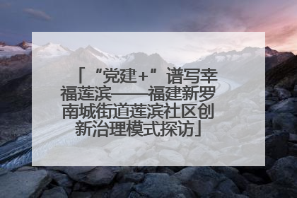 “党建+”谱写幸福莲滨——福建新罗南城街道莲滨社区创新治理模式探访