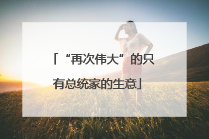 “再次伟大”的只有总统家的生意