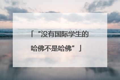 “没有国际学生的哈佛不是哈佛”