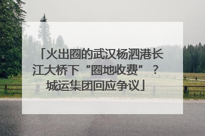 火出圈的武汉杨泗港长江大桥下“圈地收费”？城运集团回应争议