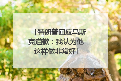 特朗普回应马斯克道歉：我认为他这样做非常好