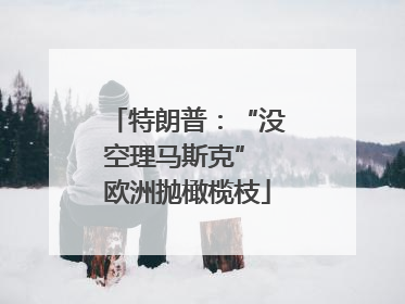 特朗普：“没空理马斯克” 欧洲抛橄榄枝