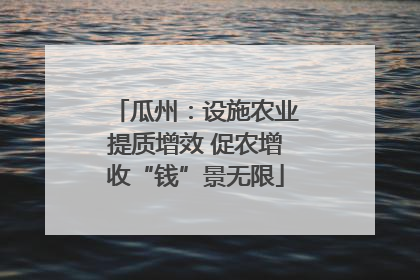 瓜州：设施农业提质增效 促农增收“钱”景无限