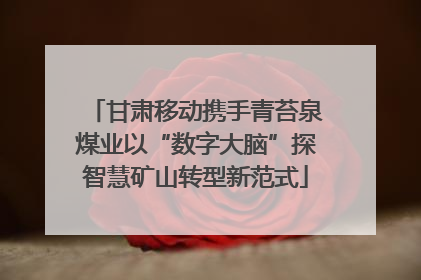 甘肃移动携手青苔泉煤业以“数字大脑”探智慧矿山转型新范式