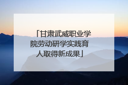 甘肃武威职业学院劳动研学实践育人取得新成果