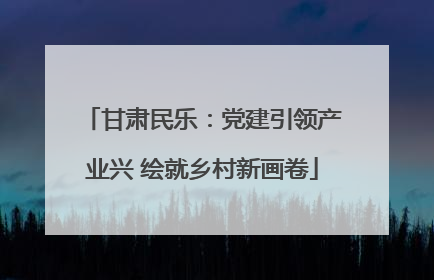 甘肃民乐：党建引领产业兴 绘就乡村新画卷