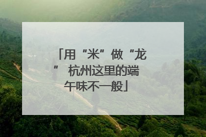 用“米”做“龙” 杭州这里的端午味不一般