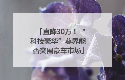 直降30万！“科技豪华”尊界能否突围豪车市场