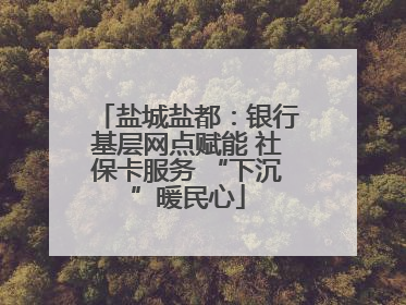 盐城盐都：银行基层网点赋能 社保卡服务 “下沉”暖民心
