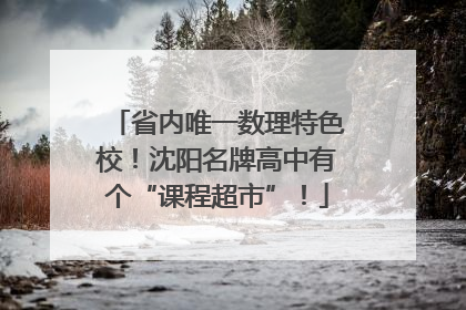 省内唯一数理特色校！沈阳名牌高中有个“课程超市”！