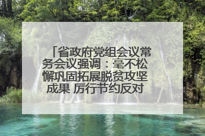 省政府党组会议常务会议强调：毫不松懈巩固拓展脱贫攻坚成果 厉行节约反对浪费弘扬优良作风