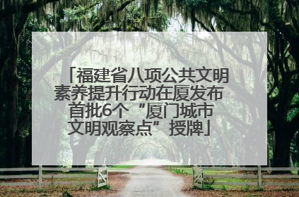 福建省八项公共文明素养提升行动在厦发布 首批6个“厦门城市文明观察点”授牌