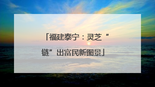 福建泰宁：灵芝“链”出富民新图景
