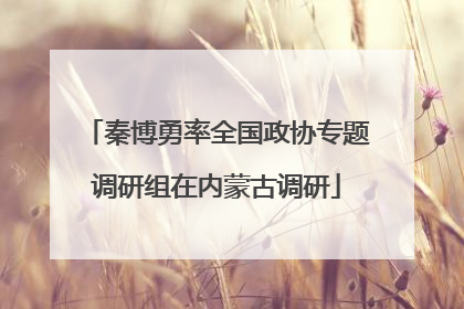 秦博勇率全国政协专题调研组在内蒙古调研