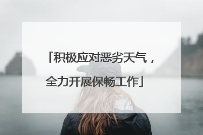 积极应对恶劣天气，全力开展保畅工作