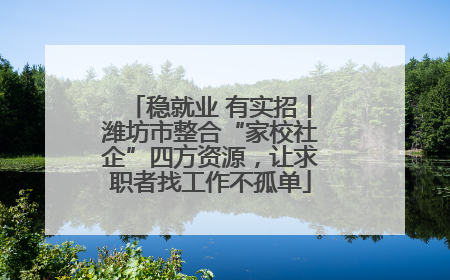 稳就业 有实招丨潍坊市整合“家校社企”四方资源，让求职者找工作不孤单