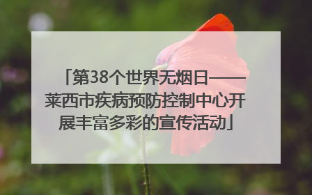 第38个世界无烟日——莱西市疾病预防控制中心开展丰富多彩的宣传活动
