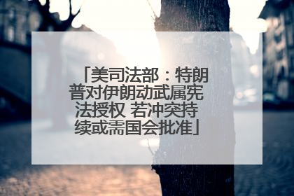 美司法部：特朗普对伊朗动武属宪法授权 若冲突持续或需国会批准