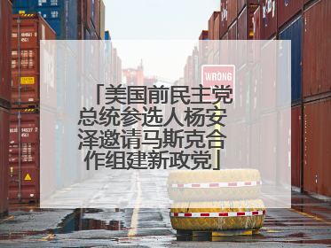 美国前民主党总统参选人杨安泽邀请马斯克合作组建新政党