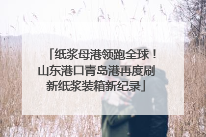 纸浆母港领跑全球！山东港口青岛港再度刷新纸浆装箱新纪录