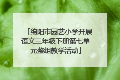 绵阳市园艺小学开展语文三年级下册第七单元整组教学活动
