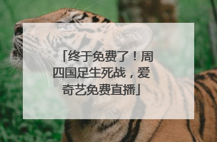 终于免费了！周四国足生死战，爱奇艺免费直播