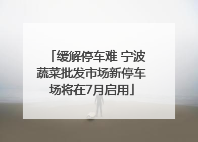 缓解停车难 宁波蔬菜批发市场新停车场将在7月启用