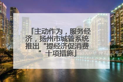 主动作为，服务经济，扬州市城管系统推出“提经济促消费”十项措施