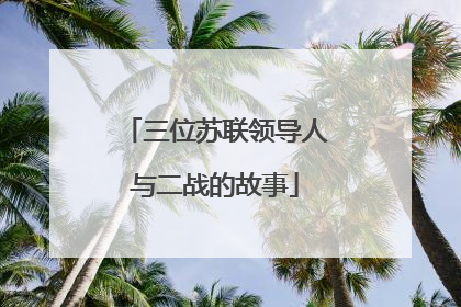 三位苏联领导人与二战的故事
