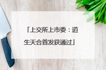上交所上市委：道生天合首发获通过