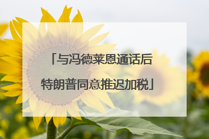 与冯德莱恩通话后 特朗普同意推迟加税