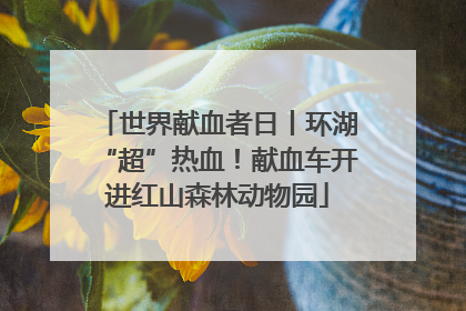 世界献血者日丨环湖“超”热血！献血车开进红山森林动物园