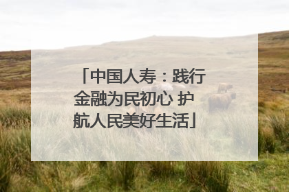 中国人寿：践行金融为民初心 护航人民美好生活