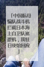 中国航母编队战斗机拦截日本海上自卫队巡逻机，我驻日使馆回应