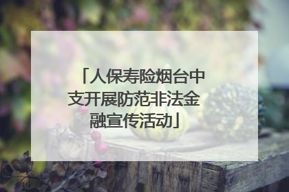 人保寿险烟台中支开展防范非法金融宣传活动