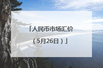 人民币市场汇价（5月26日）