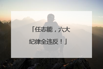 任志能，六大纪律全违反！