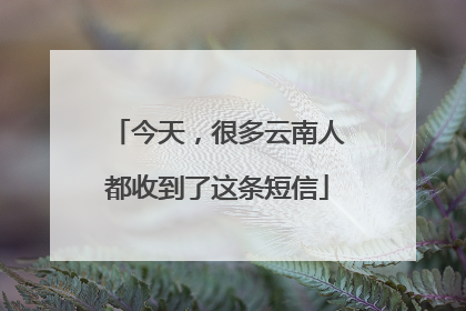 今天，很多云南人都收到了这条短信