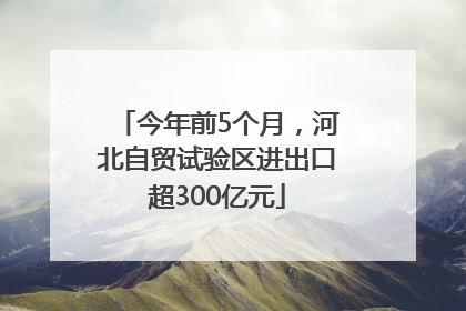 今年前5个月，河北自贸试验区进出口超300亿元