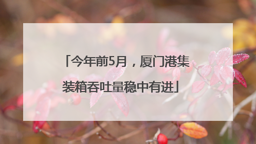 今年前5月，厦门港集装箱吞吐量稳中有进