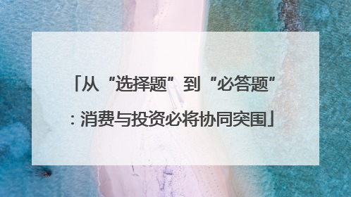 从“选择题”到“必答题”：消费与投资必将协同突围