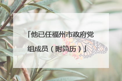 他已任福州市政府党组成员（附简历）