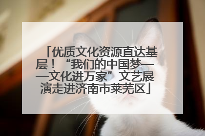 优质文化资源直达基层！“我们的中国梦——文化进万家”文艺展演走进济南市莱芜区