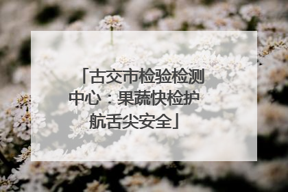 古交市检验检测中心：果蔬快检护航舌尖安全