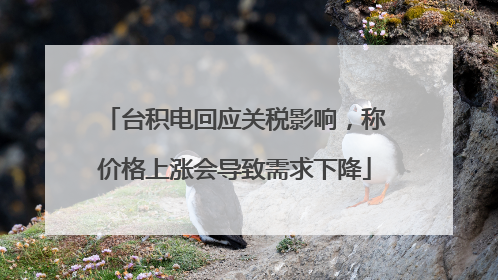 台积电回应关税影响，称价格上涨会导致需求下降