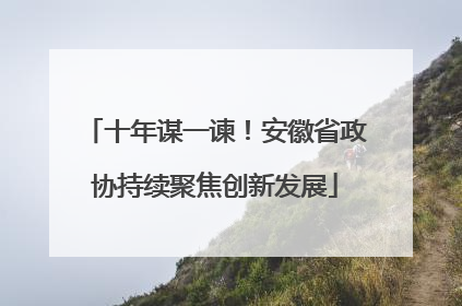 十年谋一谏！安徽省政协持续聚焦创新发展