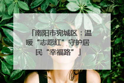 南阳市宛城区：温暖“志愿红”守护居民“幸福路”